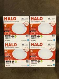 lot 32 image: Lot of Halo 6 inch Ultra Thin Canless Down Light  Customer Returns See Pictures