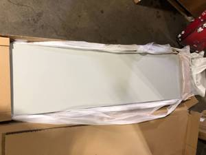 lot 64 image: Hampton Bay Avondale 18 in. W x 24 in. D x 90 in. H Ready to Assemble Plywood Shaker Pantry Kitchen Cabinet in Dove Gray customer return