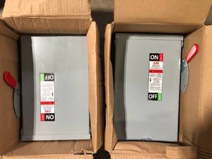 lot 65 image: Lot of ABB 60 Amp 240-Volt Fusible Outdoor General-Duty Safety Switch customer return see pictures