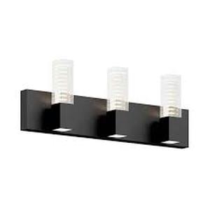 lot 45 image: Artika Hologram 24 in. 3-Light Black LED Integrated Vanity Light Bar customer return see pictures