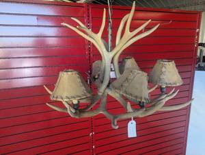 lot 27 image: Multi-tined Faux Antler Chandalier