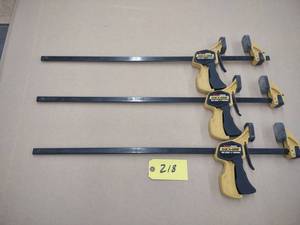 lot 218 image: (3) Quick Grip 2 Bar Clamps...