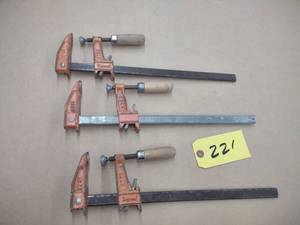 lot 221 image: (3) Jorgensen 12 Bar Clamps...