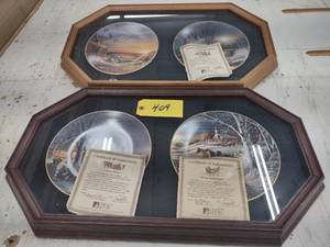 lot 409 image: (2) Terry Redlin Framed Plate Sets...