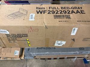 lot 18 image: Gray Full Sized Bed Frame