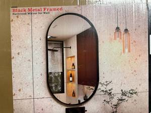 lot 38 image: 30 X 40 Black Metal Framed Mirror