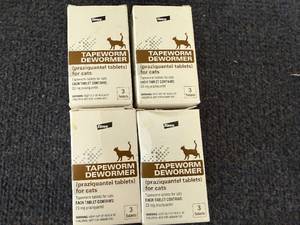 lot 45 image: 4 X 3Ct Packs Of Cat Tapeworm Dewormer