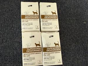 lot 46 image: 4 X 3Ct Packs Of Cat Tapeworm Dewormer