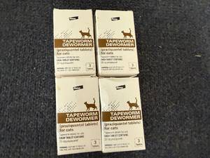 lot 47 image: 4 X 3Ct Packs Of Cat Tapeworm Dewormer