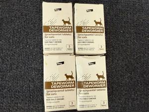 lot 49 image: 4 X 3Ct Packs Of Cat Tapeworm Dewormer