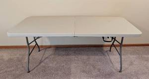 lot 121 image: LL - Office Star 6ft x 29in White Folding Table