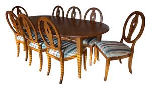 lot 8A image: LR - Ethan Allen Country Colors Maple Dining Set