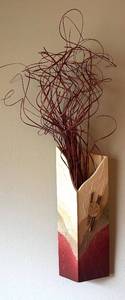 lot 31R image: LR - Decorative Artisan Crafted Wall Pocket with Curled Stems