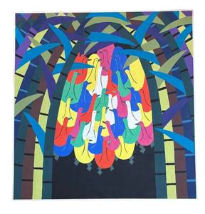 lot 38R image: LR - Chinese Folk Art Print  Jinshan Peasant Painting Print