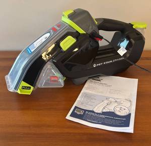 lot 49R image: LR - Bissell Pet Stain Eraser Portable Carpet Cleaner Model 3182