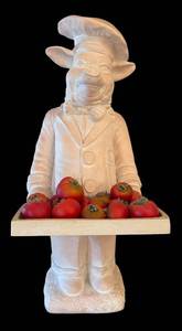 lot 59R image: LR - Pig Chef Decor Statue Holding Tray