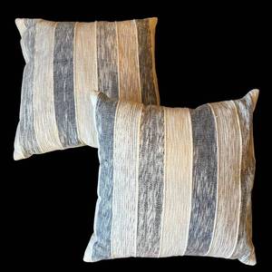 lot 60R image: LR - Pair of Striped Accent Pillows