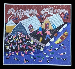 lot 61R image: LR - Chinese Pheasant Print  Chinese Folk Art Print