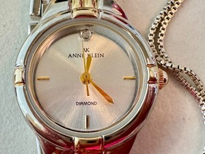 lot 33J image: Anne Klein Ladies Quartz Watch and Crystal Pendant Necklace Set
