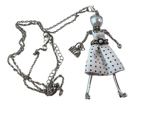lot 35J image: Dottie Lady 32-Inch Necklace with Polka Dot Dress Pendant