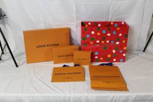 lot 13 image: Lot of Louis Vuitton Empty Boxes, Gift Bags, and Shopping Tote