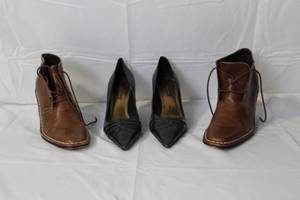 Set of Women's Designer Shoes - Lauren Ralph Lauren Booties and Jimmy Choo Pumps