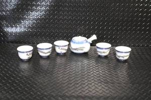 lot 37 image: Japanese Porcelain Dragon Teapot with 5 Cups Set