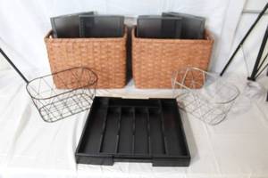 lot 67 image: Office and Home Storage Organizer Lot with Baskets and Drawer Trays