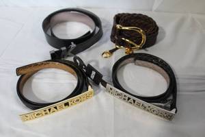 lot 68 image: Set of 4 Michael Kors and Woven Leather Belts