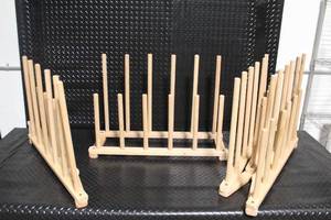 lot 78 image: Set of 4 Wooden Drying Racks with Upright Pegs