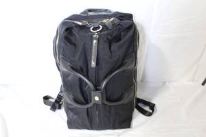 lot 89 image: Caraa Convertible Black Nylon and Leather Backpack