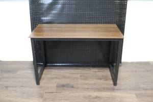 lot 114 image: Modern Rectangular Wood and Metal Office Desk