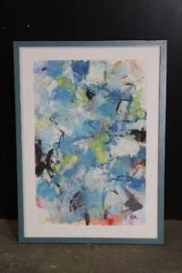 lot D-142 image: Large Framed Abstract Artwork Signed by Artist