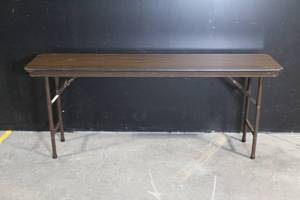 lot 145 image: Bevis Folding Conference Table with Wood Grain Laminate Top