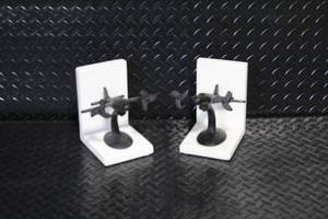 lot 171 image: Pair of Airplane-Themed Metal and Marble Bookends