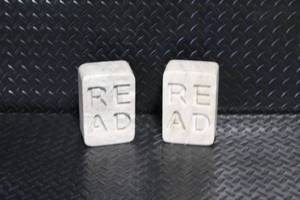 lot 191 image: Pair of Marble Bookends with Carved Read Lettering