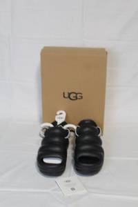 lot 194 image: UGG Womens Sport Yeah Black Slides Size 9 with Box