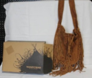 Manitobah Buffalo Dancer Suede Fringe Shoulder Bag Copper L09