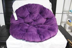 lot 200 image: Purple Plush Papasan Chair Cushion, 48 Inch