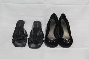 lot 208 image: Set of 2 Womens Black Heels Vaneli and Croft & Barrow Size 9.5N