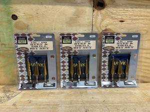 lot 92 image: QUIX 3-Piece High-Speed Steel Step & Drill Bit Set  Titanium Nitride Coated  28 Varied Sizes 18- 34  Quick Change 14 Hex Shank  Protective Storage Bag Included (lot of 3)