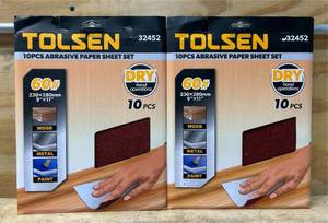 lot 98 image: TOLSEN 10PCS ABRASIVE PAPER SHEET SET lot of 2