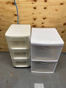 lot 154 image: Sterilite - Lot of 2 - Various Plastic Cabinets