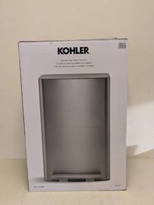 lot 33 image: NEW KOHLER STAINLESS STEEL STEP TRASH CAN