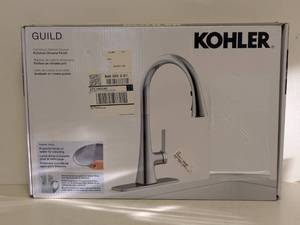 lot 55 image: KOHLER GUILD PULL-DOWN KITCHEN FAUCET (POLISHED CHROME FINISH)