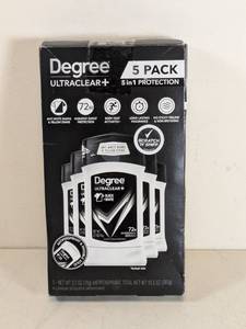 lot 78 image: NEW DEGREE ULTRACLEAR PLUS DEODORANT 5PK.
