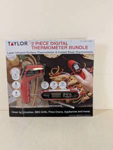 lot 102 image: TAYLOR 2PC. DIGITAL THERMOMETER BUNDLE