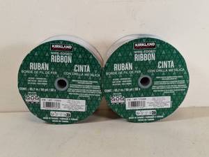 lot 151 image: (2) KIRKLAND SIGNATURE WIRE-EDGED RIBBON