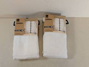 lot 155 image: (2) UMBRA SHEERA LIGHT FILTERING PANEL SET