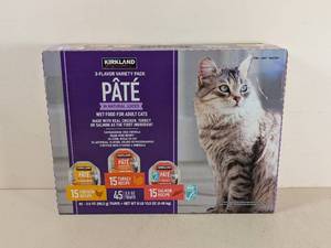 lot 141 image: KIRKLAND SIGNATURE 3-FLAVOR VARIETY PACK PATE FOR CATS